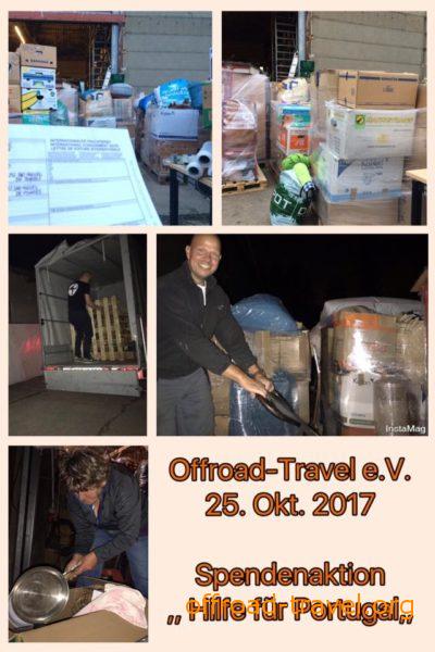 Helfer beim verpacken der Hilfsgüter